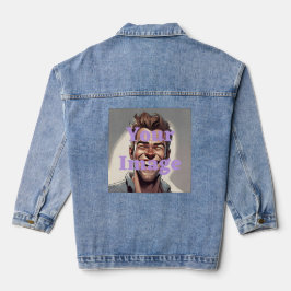 Vaquera Foto personalizado Chaqueta de Denim Azul de las M