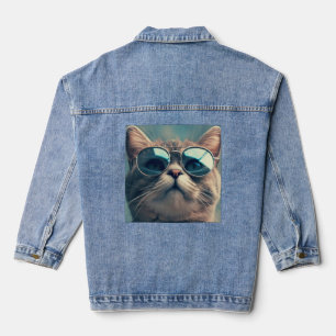 Vaquera GAFAS DE SOL DE GATO GENIAL Chaqueta de mezclilla