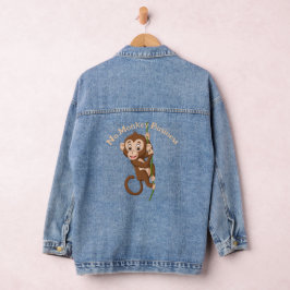 Vaquera Mono En Una Chaqueta Denim De Diseño Vino