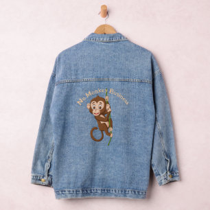 Vaquera Mono En Una Chaqueta Denim De Diseño Vino
