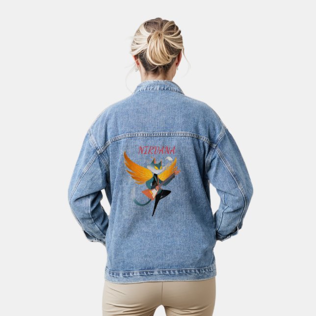 Vaquera Nirvana Cat con Guitarra & Alas – Chaqueta de Deni (Modelo)