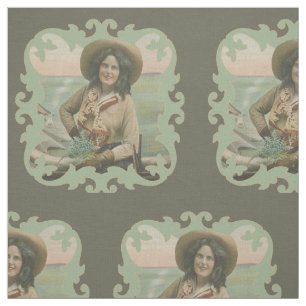 Vaquera occidental del vintage con una tela más