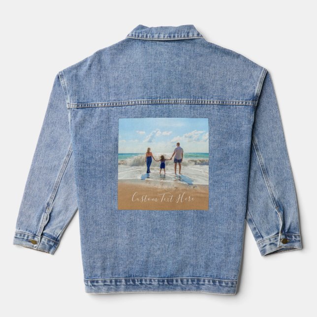 Vaquera Personalizado Tu Chaqueta De Denim Fotográfico con (Reverso )