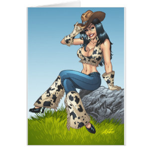 Vaquera que inclina su ilustracion del gorra de