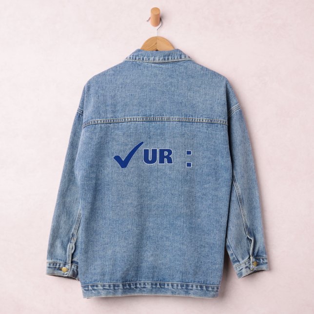 Vaquera Revisa tu COLON Chaqueta Letras Azules (Hangar)