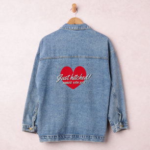 Vaquera Solo chaqueta de denim enganchada para novia recié