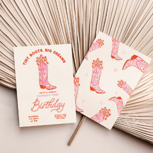 Vaqueras Invitación al cumpleaños Tiny Boots Big D