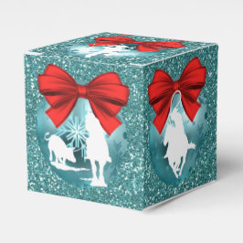 Vaqueras Jónigas Con Una Caja Azul De Regalo/Favor