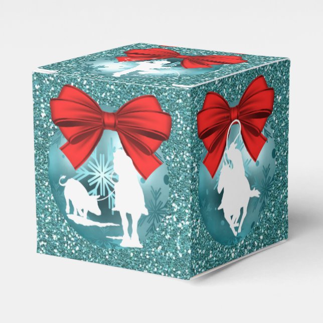 Vaqueras Jónigas Con Una Caja Azul De Regalo/Favor (Costado Anverso)