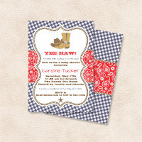 Vaquero Baby Shower Invitación a la marina y Red P