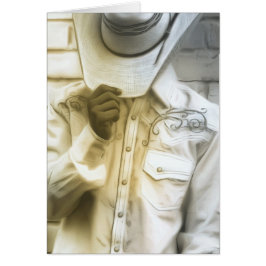 Vaquero con tarjeta occidental de Gorra y camiseta