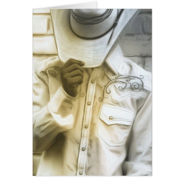 Vaquero con tarjeta occidental de Gorra y camiseta (Frente)