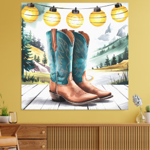 Vaquero decorador de arte de pared occidental bota