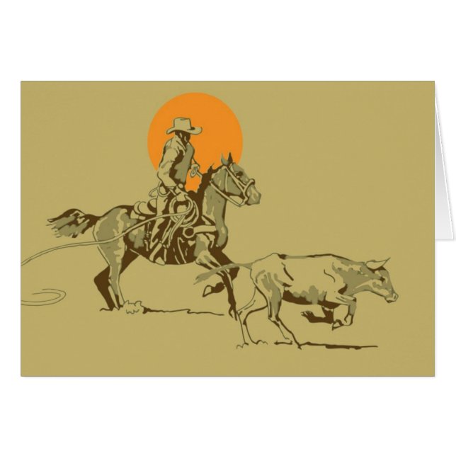 Vaquero del oeste salvaje en el trabajo (Anverso (Horizontal))