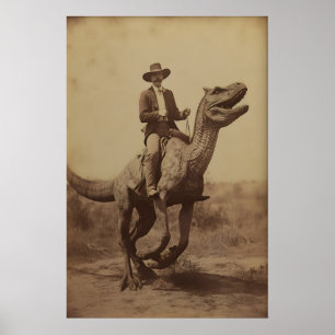 Vaquero Dinosaurio, Fotografía Vintage, Póster de