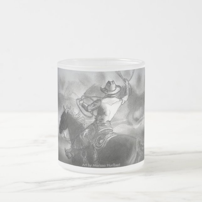 Vaquero en la taza Roping de la taza de café de (Centro)