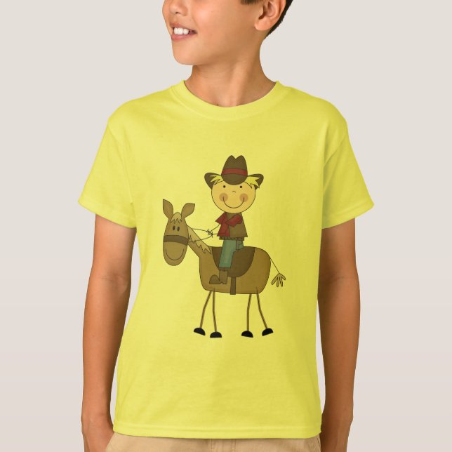 Vaquero en las camisetas y los regalos del caballo (Anverso)