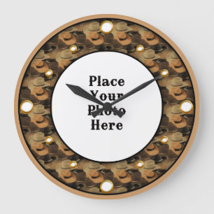 Vaquero Gorra tu reloj de pared fotográfica