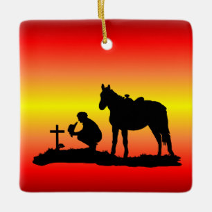 Vaquero Memorial En El Ornamento De La Silhouette 
