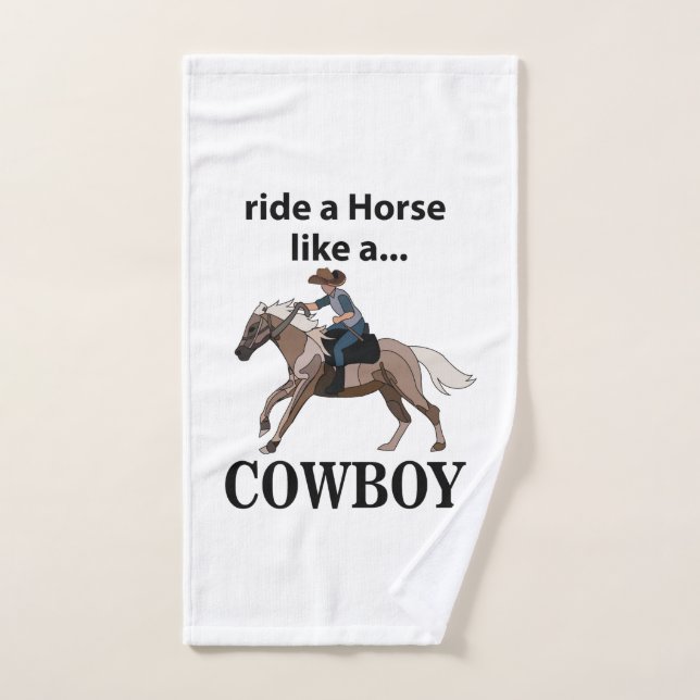 Vaquero Monta Un Caballo Como Un Vaquero (Toalla de mano)