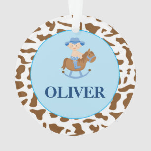 Vaquero personalizado del ornamento del navidad