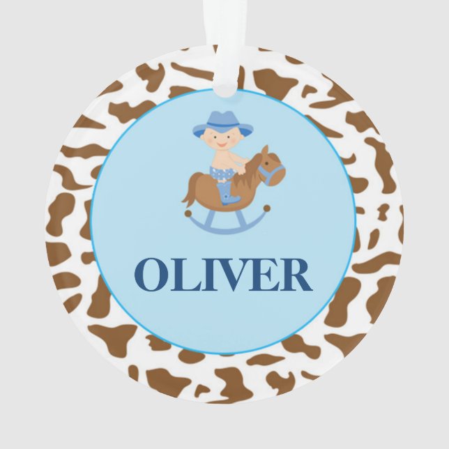 Vaquero personalizado del ornamento del navidad (Reverso)