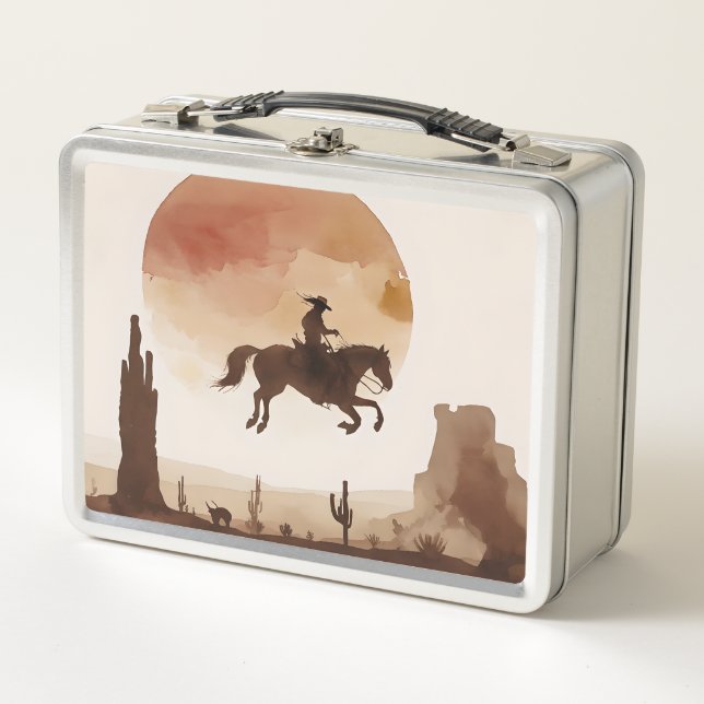 Vaquero puesta de sol acuarela (Anverso)