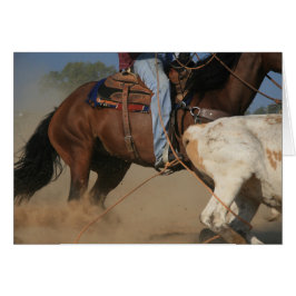 Vaquero Roping del equipo Roping una tarjeta