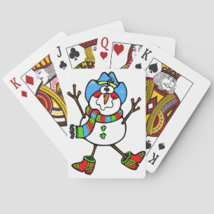 Vaquero Snowman jugando cartas