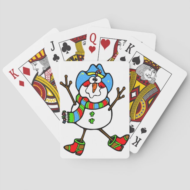 Vaquero Snowman jugando cartas (Reverso)