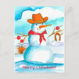Vaquero Snowman zapato de caballo Feliz Navidad