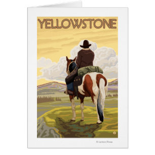 Vaquero y caballo - parque nacional de Yellowstone