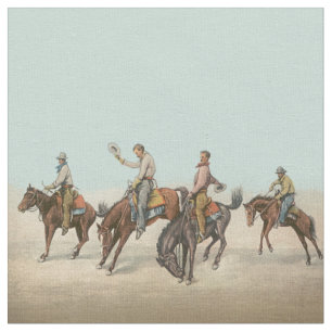 Vaqueros occidentales del vintage Bucking la tela