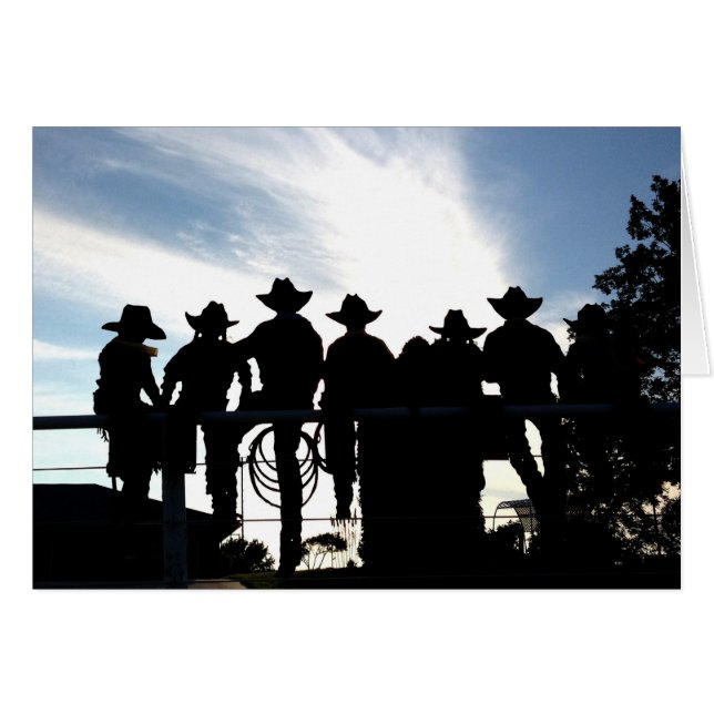 Vaqueros Y Vaqueras En La Tarjeta Occidental De La (Anverso (Horizontal))