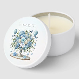 Vara floral azul blanco Mini Velas favoritas