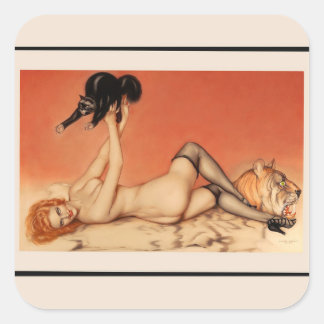 ¡Vargas! Vintage Pin up chica Pegatinas Square