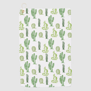 Varias toallas de golf de patrón de cacti verde