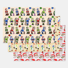 Variedad 3 hojas Navidades envolver papel