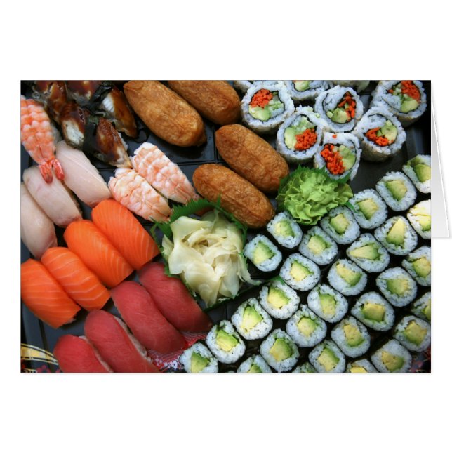 Variedad de favoritos del sushi japonés (Anverso (Horizontal))