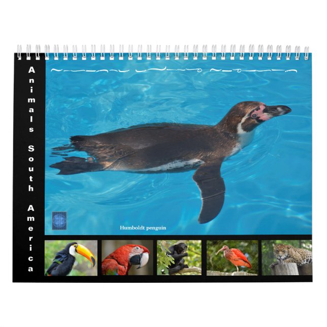 Varios animales de América del Sur Calendario de 1 (Tapa)