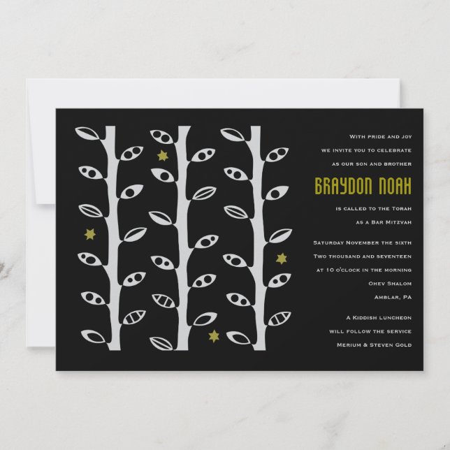 VARIOUS VINES Bar Bat Mitzvah Invitación (Anverso)
