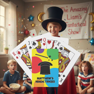 Varita mágica y sombrero cartas de juego de mago p