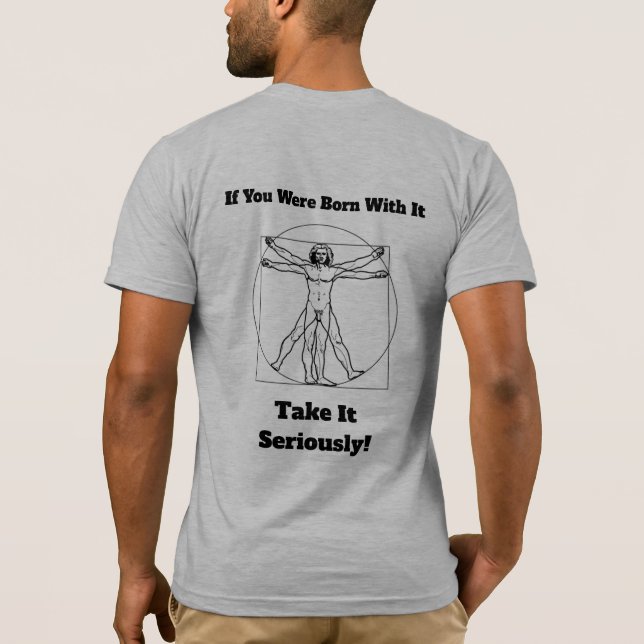 Varón nacido toma en serio el gris de camiseta mas (Reverso)