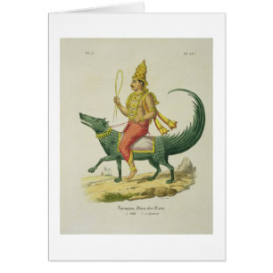 Varuna, dios de los océanos, grabado por Charles