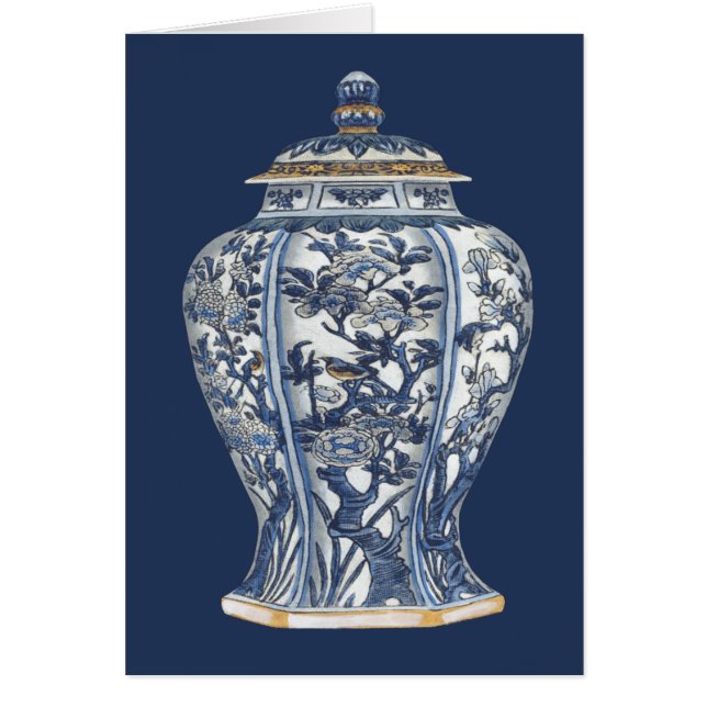 Vasa de porcelana azul y blanca de Vision Studio (Frente)
