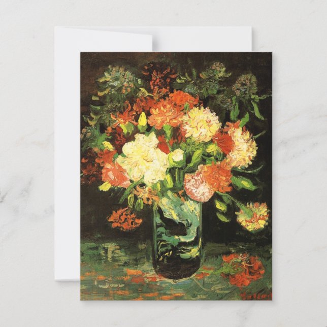 Vasa Van Gogh con invitaciones para claveles (Anverso)