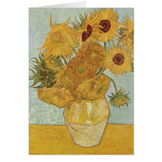 Vase con 12 girasoles - Vincent Van Gogh (1888) (Frente)