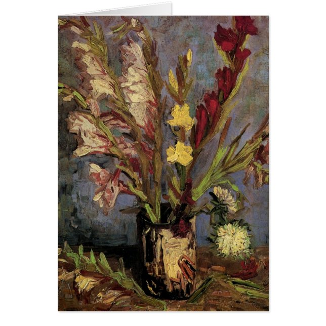 Vase con Gladioli por Vincent van Gogh (Frente)