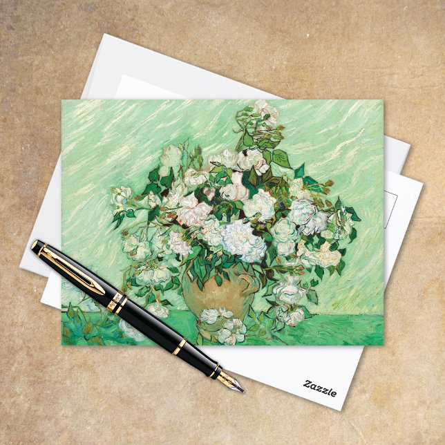Vase con tarjeta postal de Roses Rosa Vincent van  (Subido por el creador)