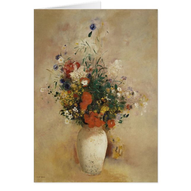 Vase de flores, Bella Artes de Odilon Redon (Frente)